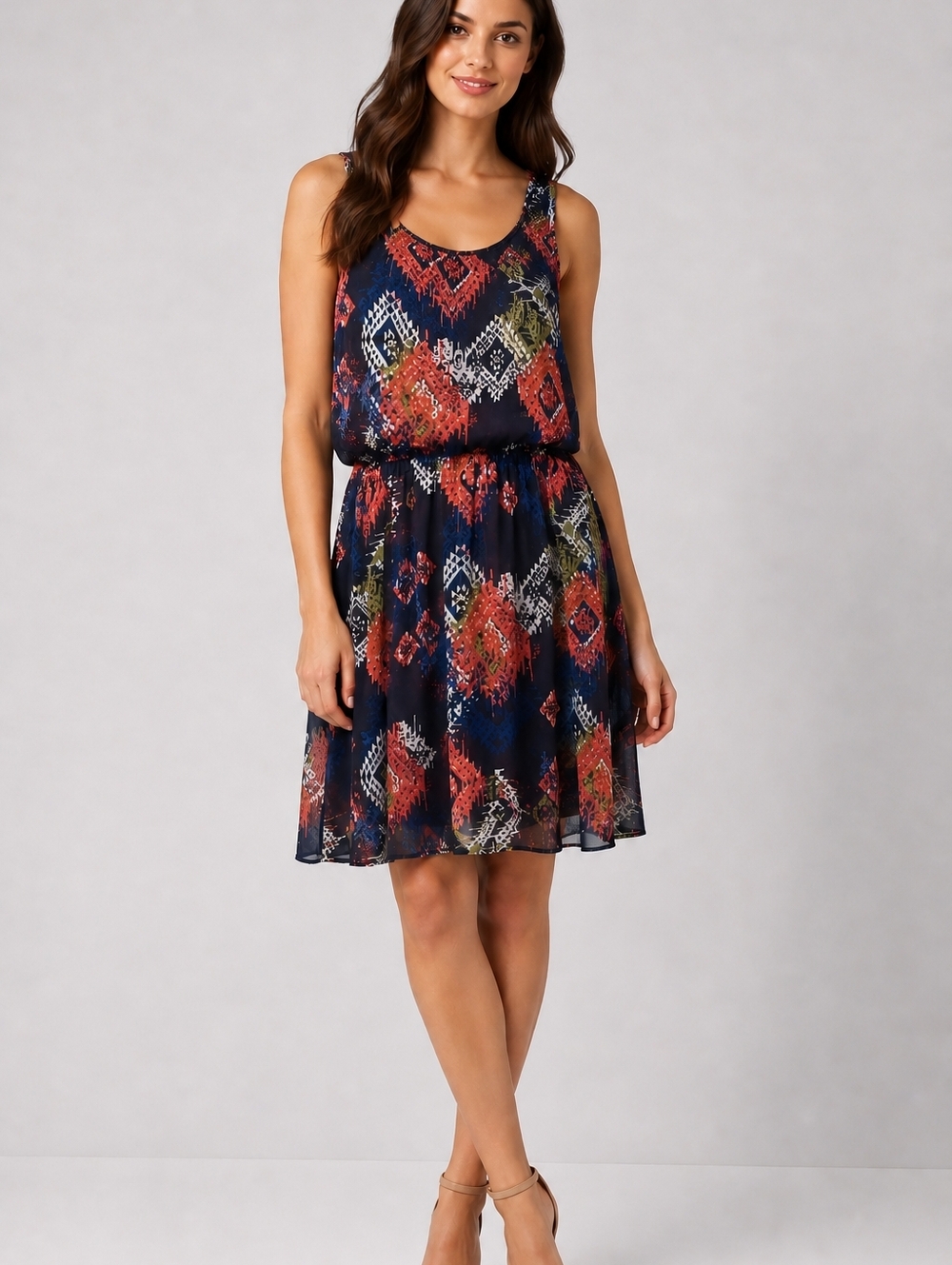Love On A Hanger Southwest Geometric Racerback Mini Dress Small